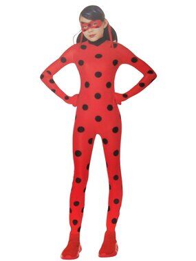 Miraculous Ladybug Superhero Costume Girls XS 4 5 Jumpsuit Mask InSpirit New